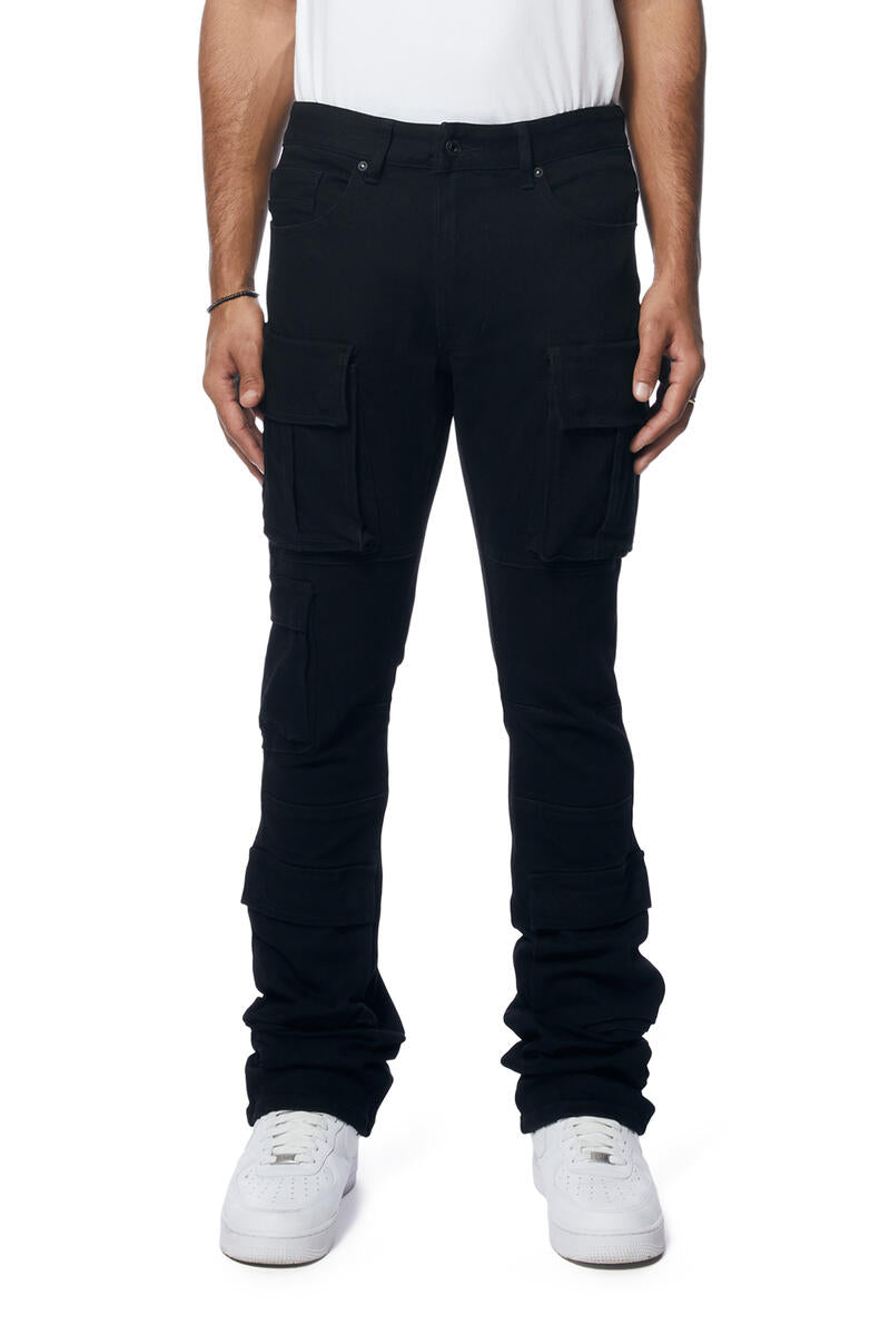 RTA: Black Multi-Pocket Cargo Pants