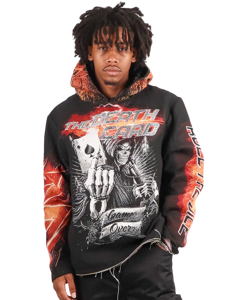 maju 　qualiteカリテ　マウンテンパーカー Majestik - The Death Card Heavy Tapestry Hoodie (Black) – OCTANE