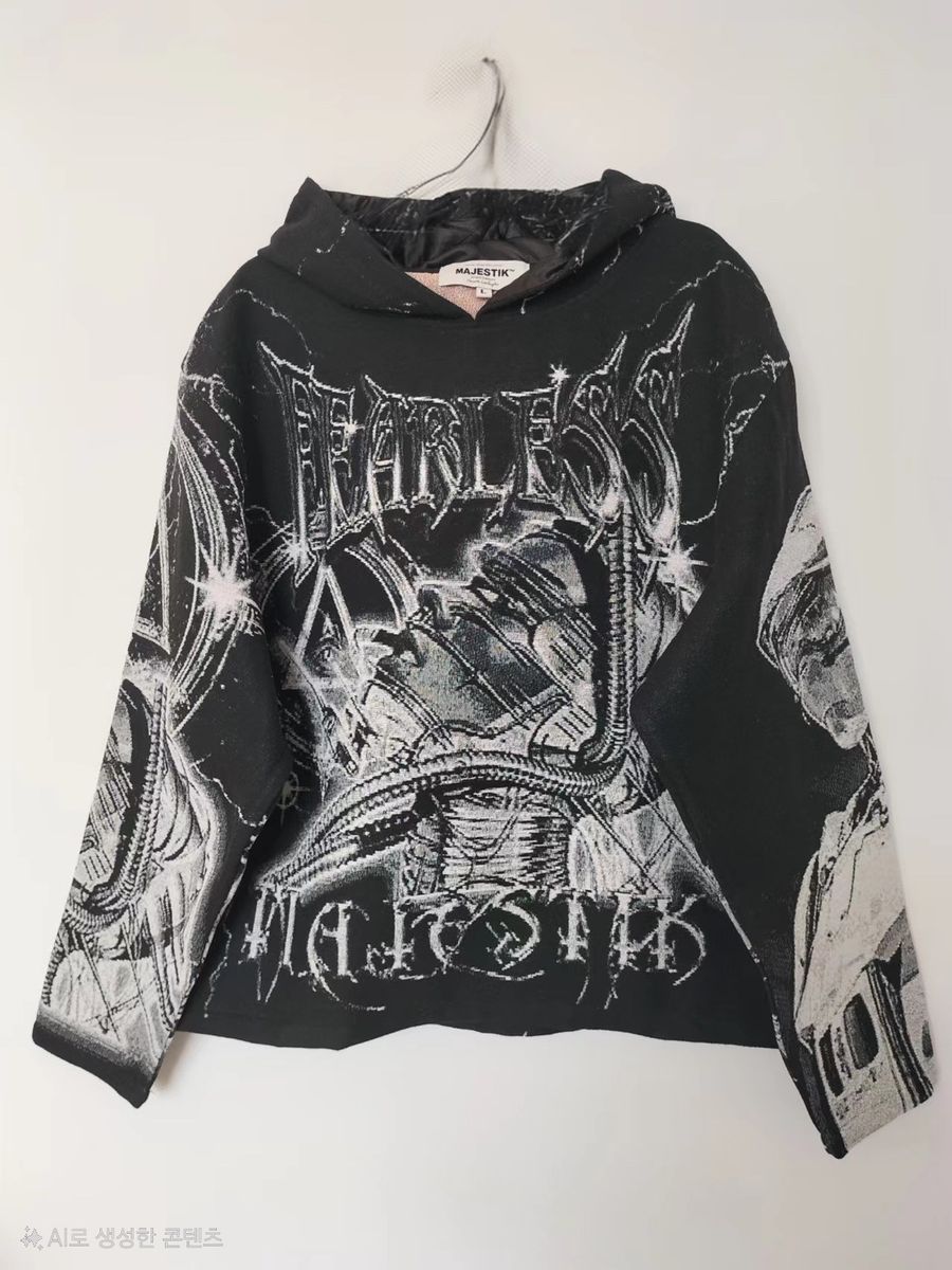 Majestik - Cyber Opera Rhinestone Cropped Hoodie (Black) – OCTANE