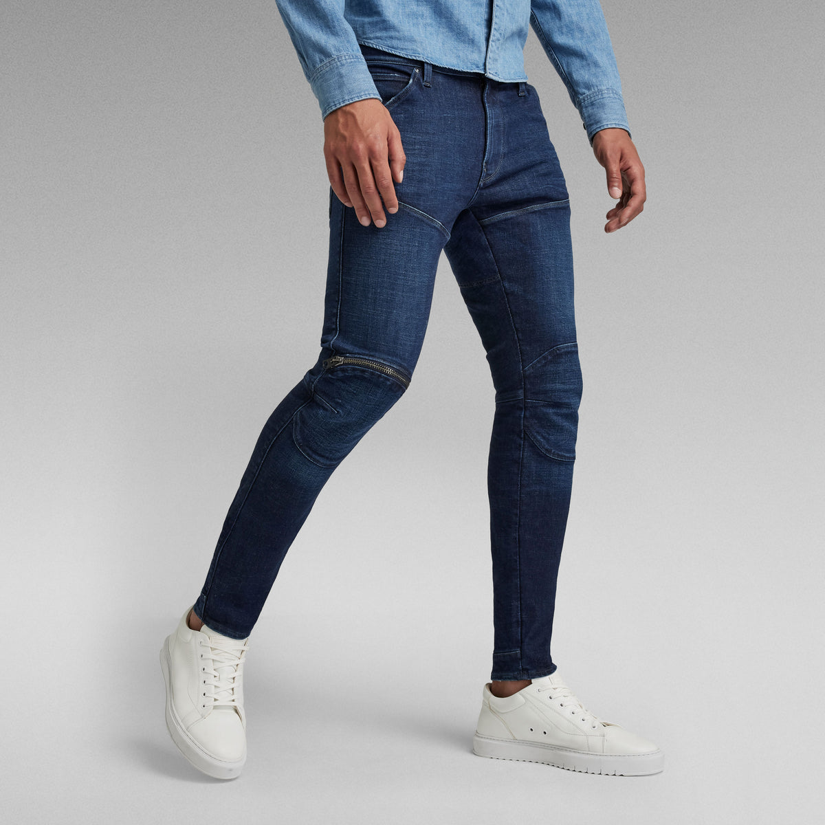 G-Star Raw - 5620 3D Zip Knee Skinny Jeans (Worn In Ultramarine