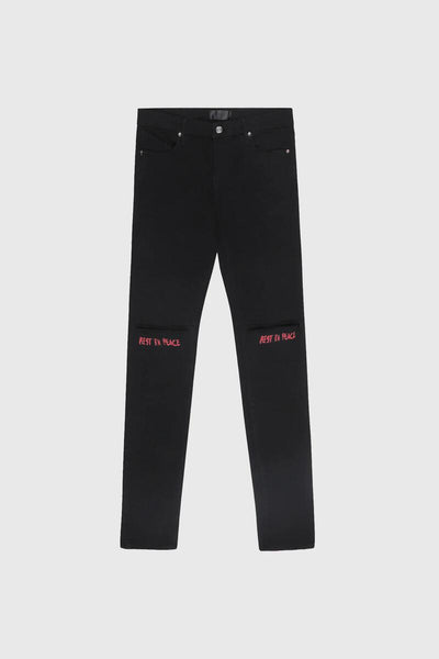 RTA - Bryant Rest In Peace Jeans (Black/Red)