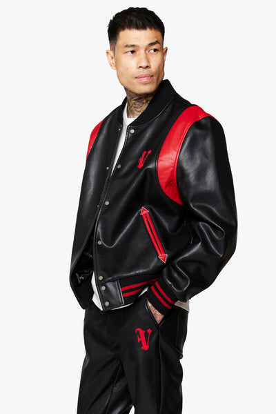 Valabasas - Unaversita Leather Jacket (Black/ Red)
