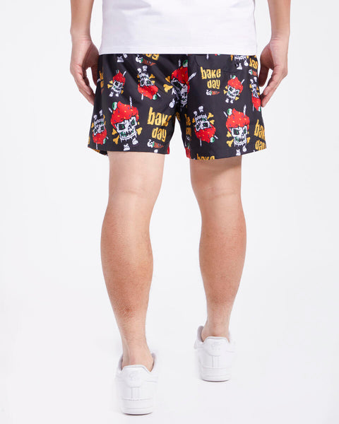 Wedding Cake - Bake Day Nylon AOP Shorts (Black)