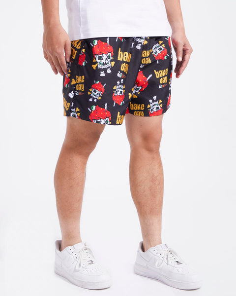 Wedding Cake - Bake Day Nylon AOP Shorts (Black)