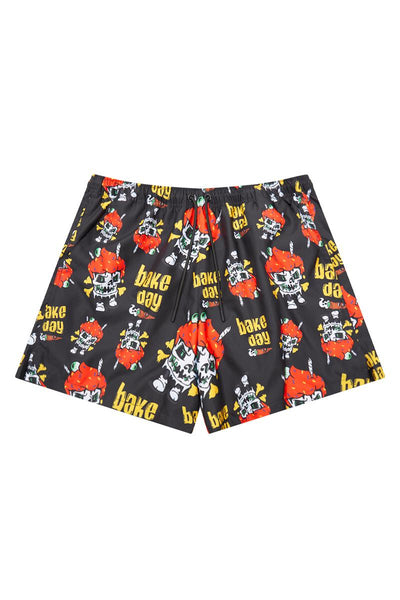 Wedding Cake - Bake Day Nylon AOP Shorts (Black)