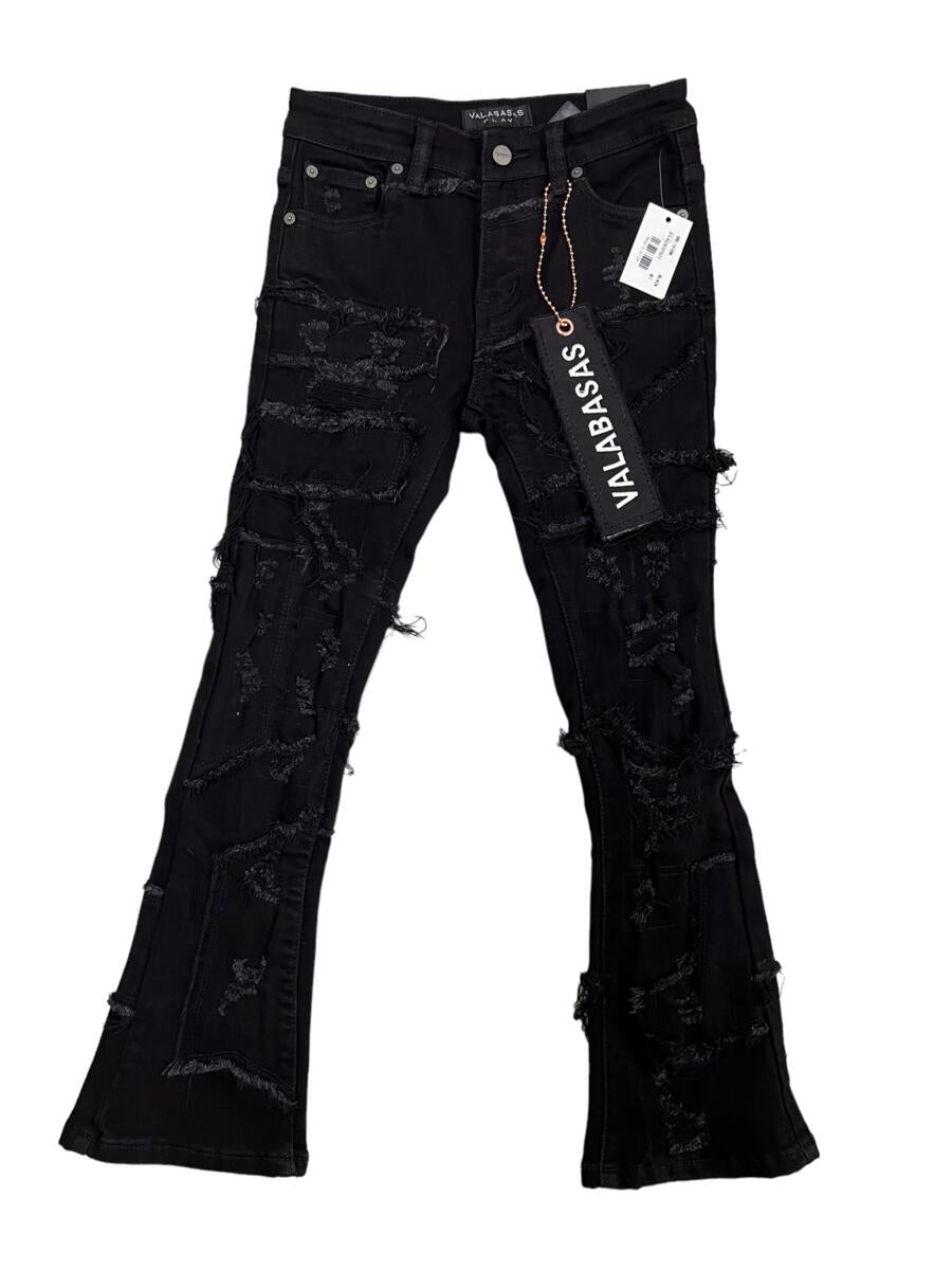 Valabasas - Oblivian Stacked Flare Jeans (Black)