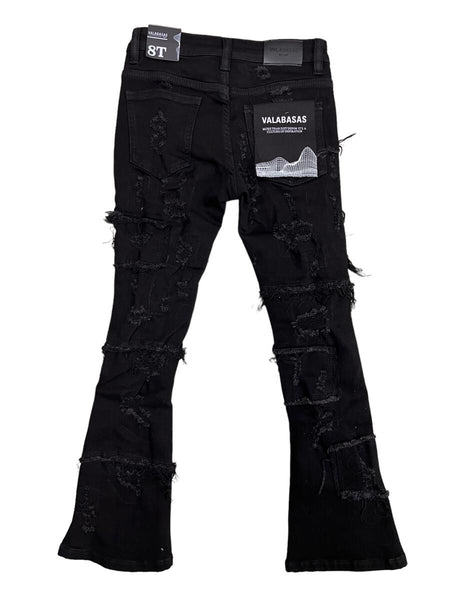 Valabasas - Oblivian Stacked Flare Jeans (Black)