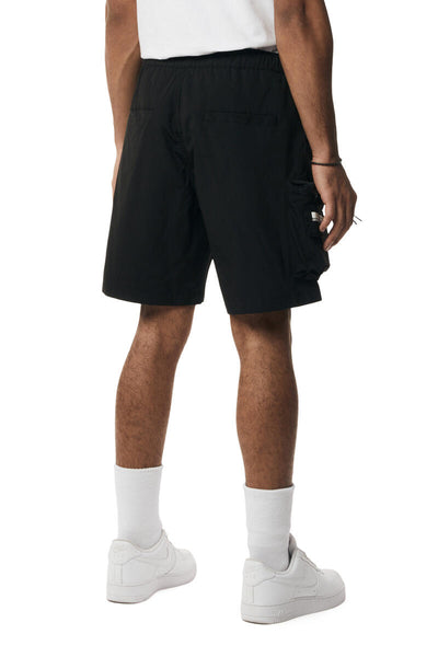 Smoke Rise - Utility Nylon Cargo Shorts (Black)