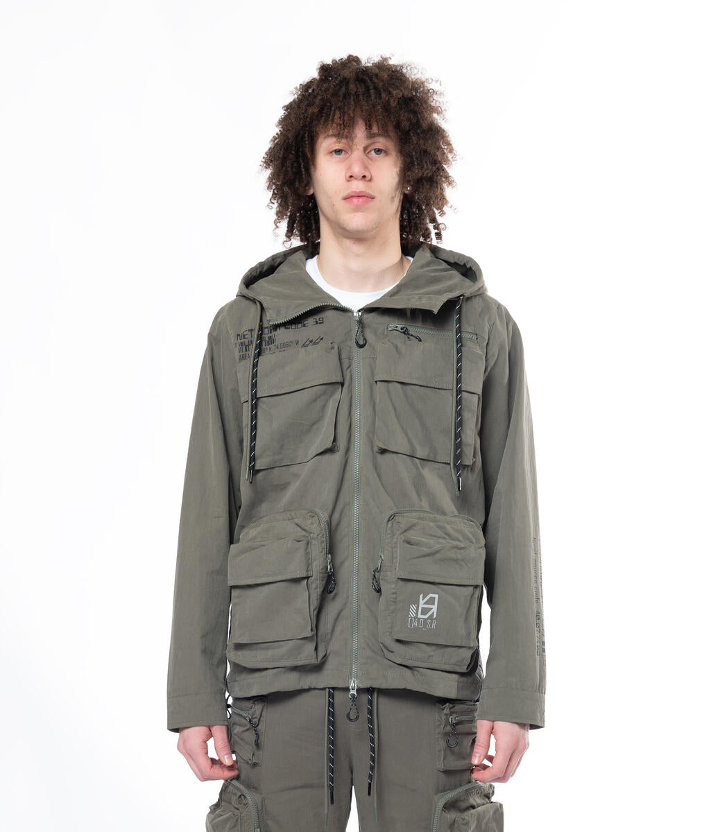 Smoke Rise - Utility Windbreaker Jacket (Thyme)