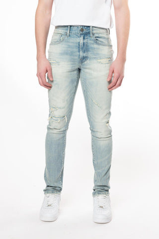 Smoke Rise - Vintage Washed Slim Tapered Jeans (Elm Blue)