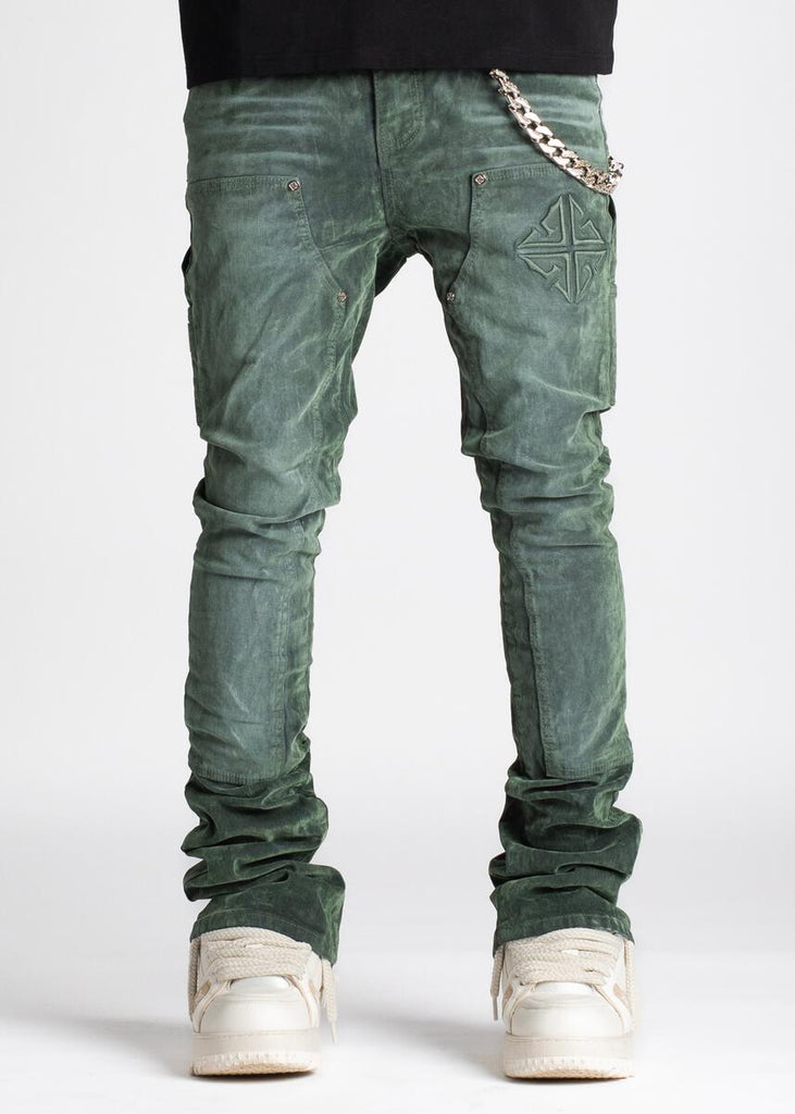 Guapi - Carpenter Stacked Denim Jeans (Hunter Green) – Octane