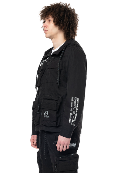 Smoke Rise - Utility Windbreaker Jacket (Black)