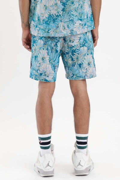 First Row - Tapestry Woven Bowling Shorts (Blue)