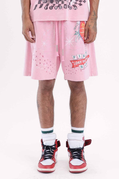 First Row - Lost Paradise Graphic Shorts(Pink)