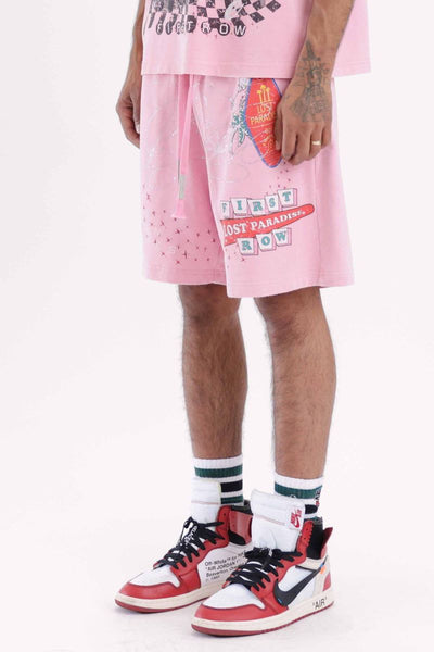 First Row - Lost Paradise Graphic Shorts(Pink)