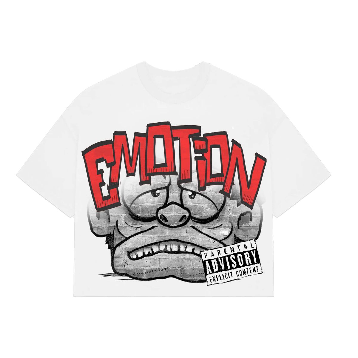 Mixed Emotions - Monster Cropped Tee (White)