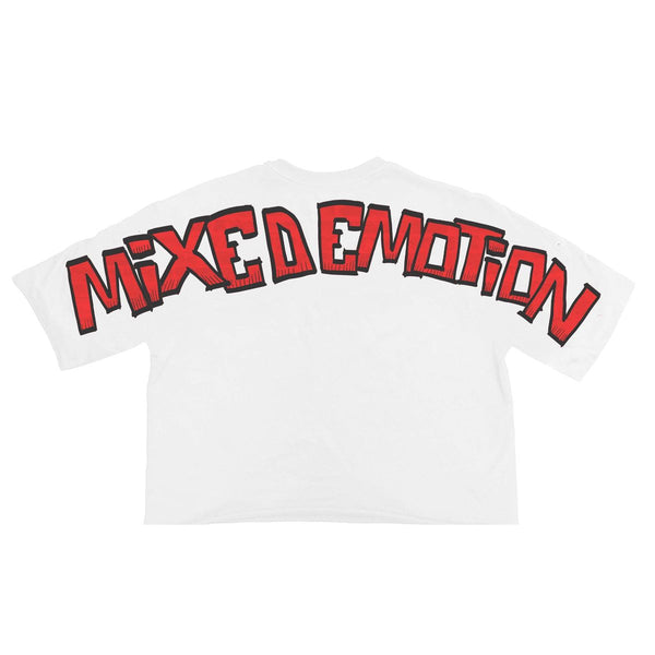 Mixed Emotions - Monster Cropped Tee (White)