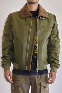 First Row - Mustang MA1 Varsity Jacket (OLIVE)