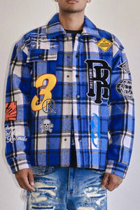 First Row - Re/Think Multi Patches Shacket (BLUE)