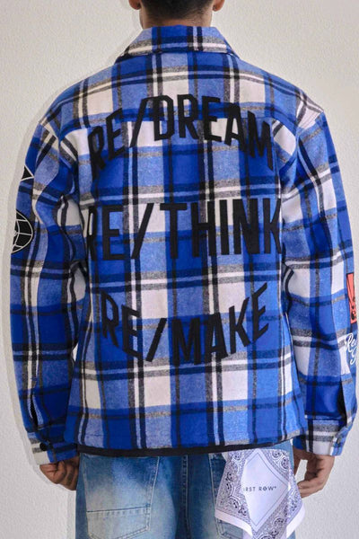 First Row - Re/Think Multi Patches Shacket (BLUE)