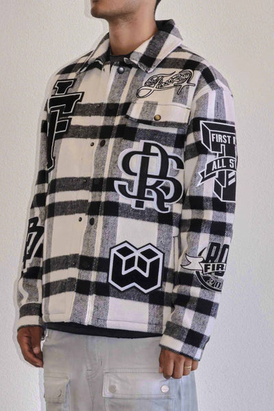 First Row - All Over Logo Multi Patches Shacket (Black)