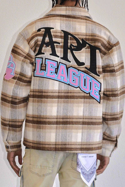 First Row - Art League Multi Patches Shacket (BROWN)