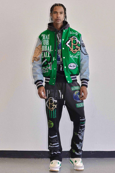 First Row - Global Peace Varsity Jacket (GREEN)