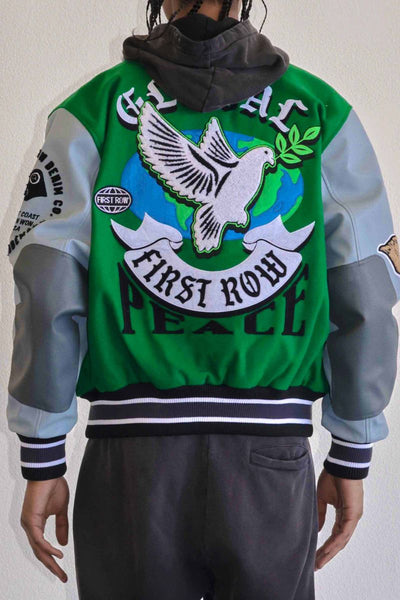 First Row - Global Peace Varsity Jacket (GREEN)