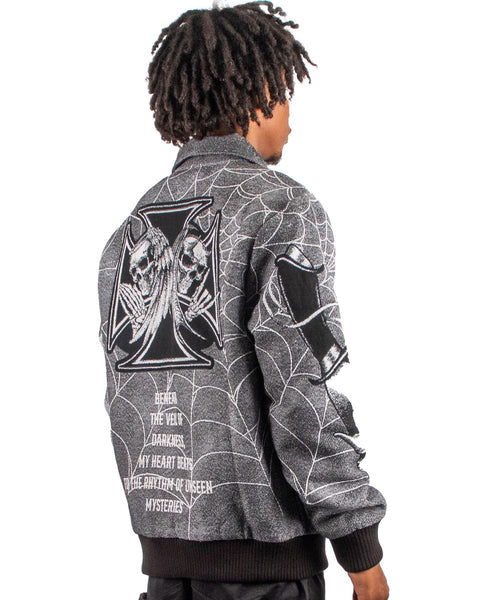 Majestik - Keep It Moving Tapestry Jacket W/ Rhinestone (Charcoal)