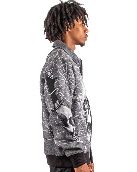 Majestik - Keep It Moving Tapestry Jacket W/ Rhinestone (Charcoal)