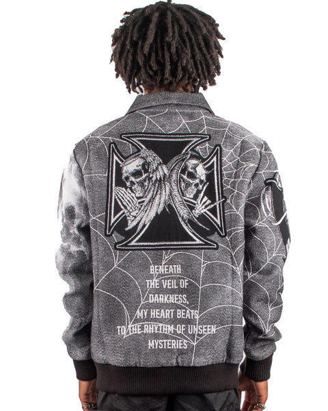 Majestik - Keep It Moving Tapestry Jacket W/ Rhinestone (Charcoal)