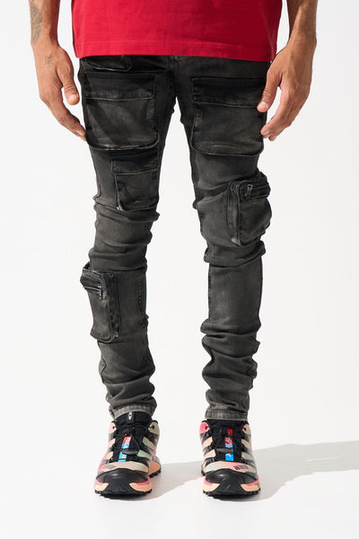 Serenede - Current Cargo Stacked Jeans (GREY)