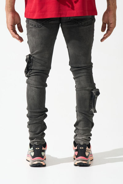 Serenede - Current Cargo Stacked Jeans (GREY)