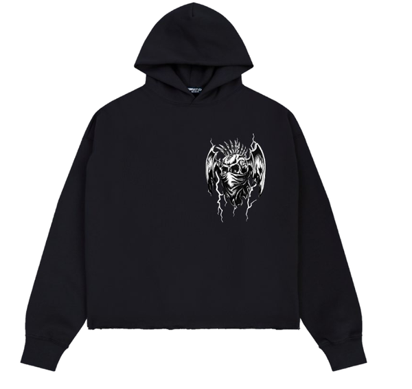 Roku - Bad Habits Cropped Drop Shoulder Hoodie (Black)