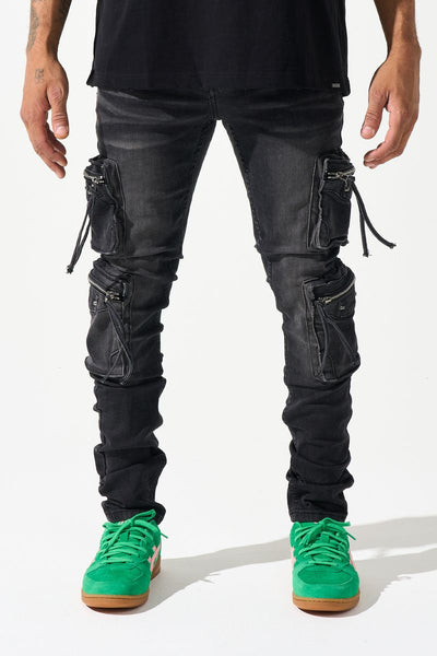 Serenede - Poppy Cargo Stacked Jeans (Black)