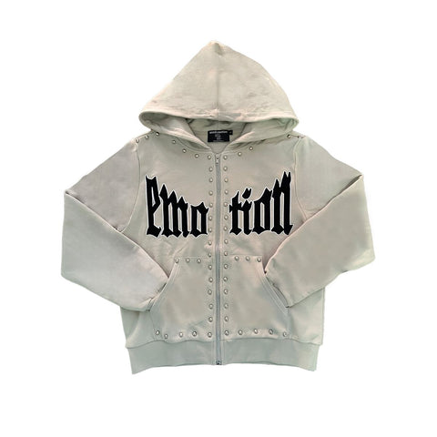 Mixed Emotions - Crown Zip Up Hoodie (Grey)