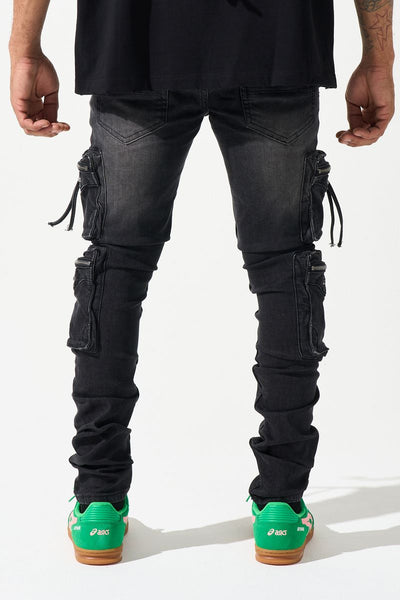 Serenede - Poppy Cargo Stacked Jeans (Black)