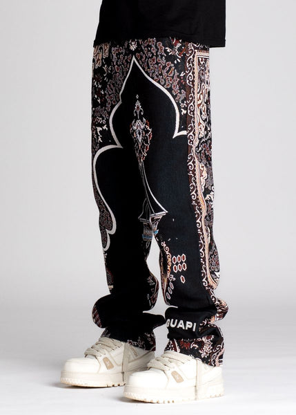 Guapi - Persian Tapestry Flare Stacked Pant (Black)