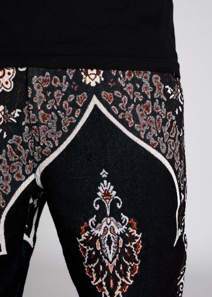 Guapi - Persian Tapestry Flare Stacked Pant (Black)