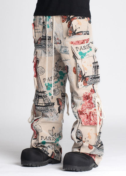 La Ville Lumiere Cargo Tapestry Pants - MULTI