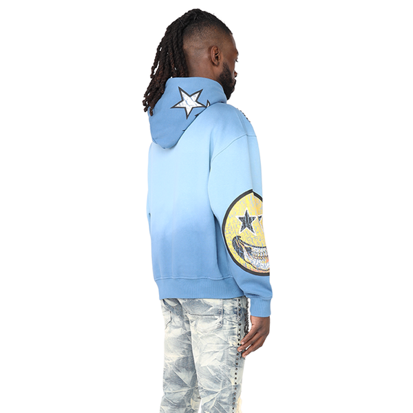 Smoke Rise - Oversized Maximalist Fleece Hoodie ( DUSK BLUE)