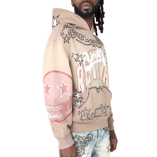 Smoke Rise - Oversized Maximalist Fleece Hoodie  (DUNE)