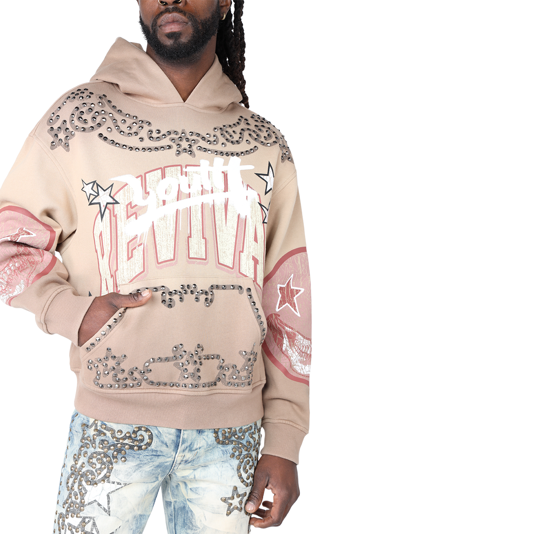 Smoke Rise - Oversized Maximalist Fleece Hoodie  (DUNE)