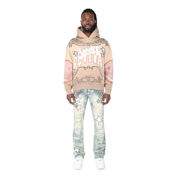 Smoke Rise - Oversized Maximalist Fleece Hoodie  (DUNE)