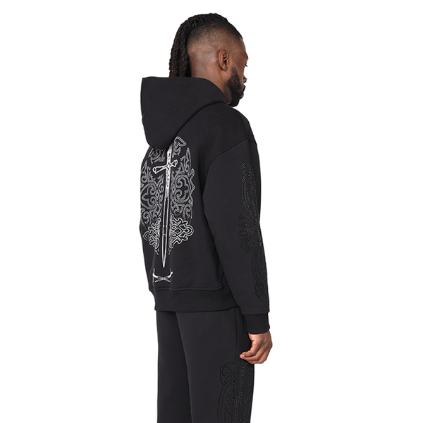 Smoke Rise - Oversized Dystopia Fleece Hoodie (Black)