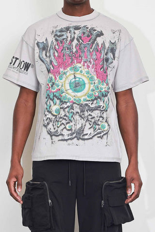 First Row - Stay Curious Eyeballs Tee (L. Grey)