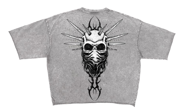 Roku - Enzyme Wash Bad Habits Cropped Tee (WASHED GREY)