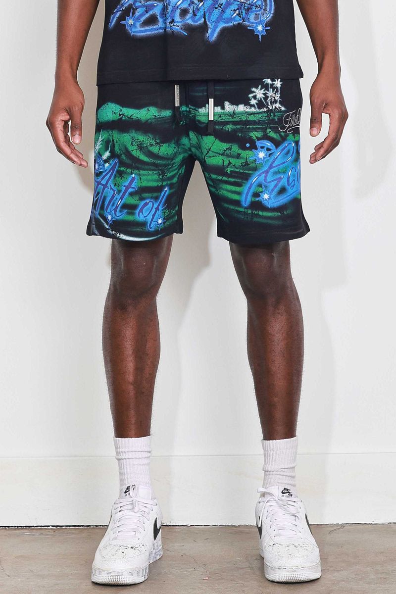 First Row - Art Of Escape Wave Shorts (Black)