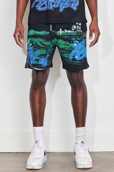 First Row - Art Of Escape Wave Shorts (Black)