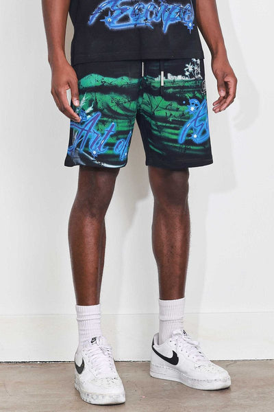 First Row - Art Of Escape Wave Shorts (Black)